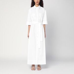 P.A.R.O.S.H. White Shirt Dress With Belt Women